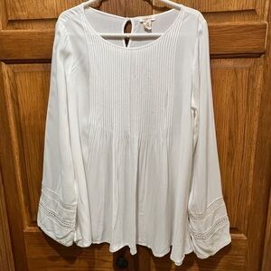 Sundance White Rayon Pintucking Bohemian Tunic Blouse Top - Size XS